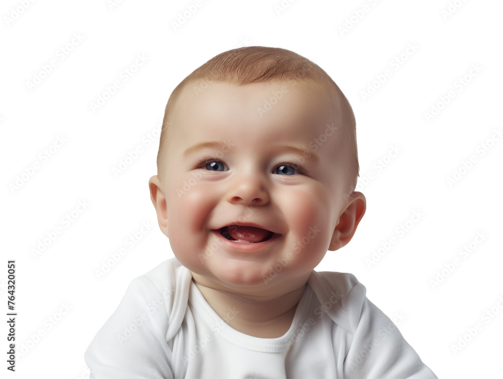 Beautiful baby with smile in white background 