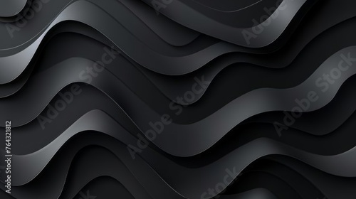 Modern Black Abstract Banner Cover for Web Flyer Card - Illustration Design Generative AI