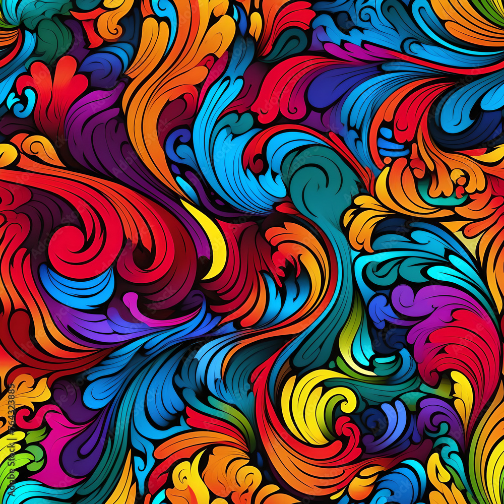 Seamless pattern abstract Psychedelic vibrant colours Seamless pattern abstract Psychedelic vibrant colours