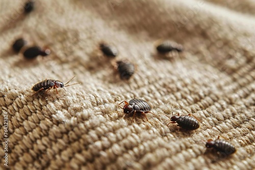 Exterminator in bed bug control treatment for pests photo