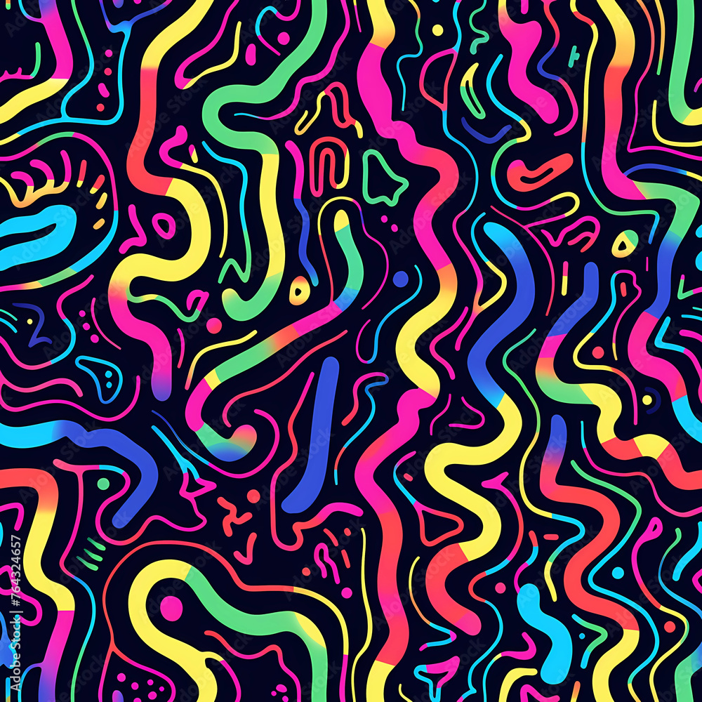 Obraz premium Neon Vibrant Abstract Pattern 