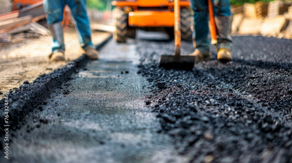 Naklejka premium Road paving