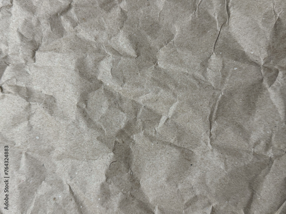 Naklejka premium Brown Crumpled Paper Texture