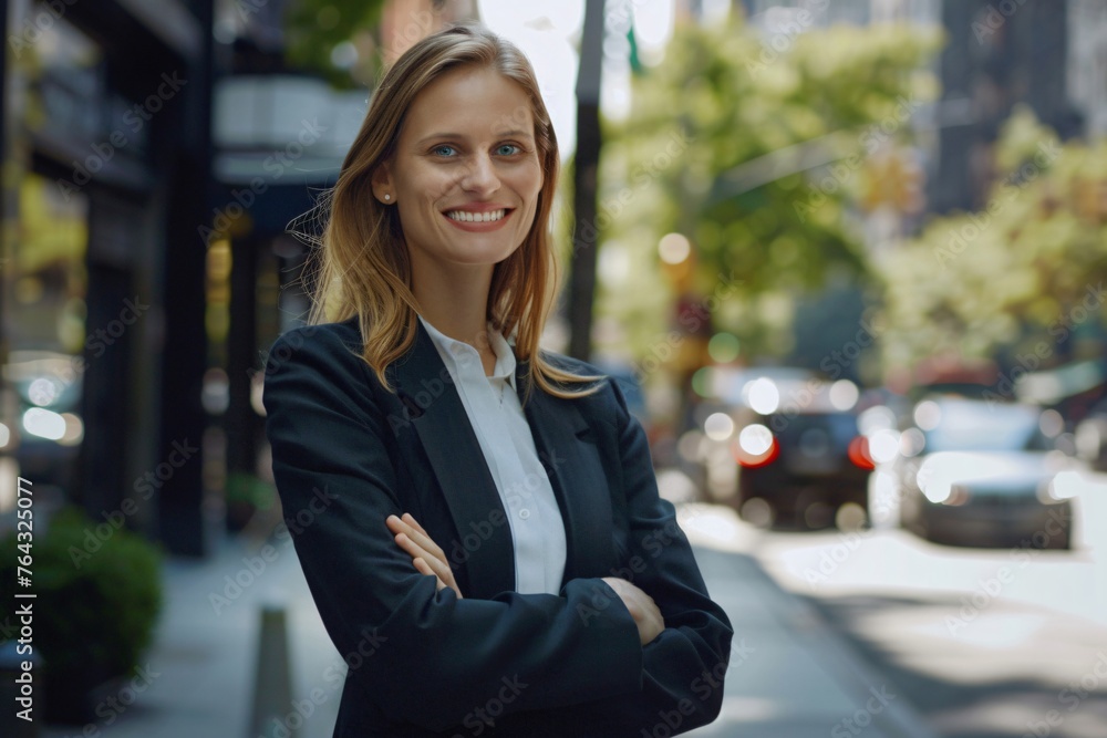 Portrait d'une jeune femme souriante en entreprise Portrait d'une jeune femme souriante en entreprise
