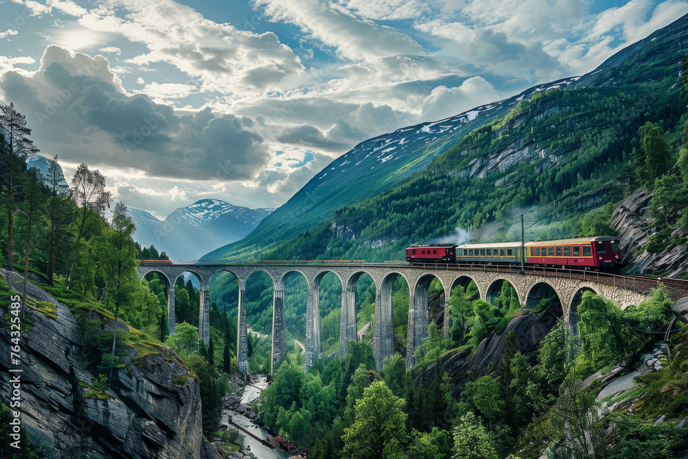 Scenic Mountain Train Journey