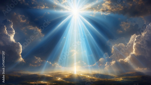 Light beams blessing world