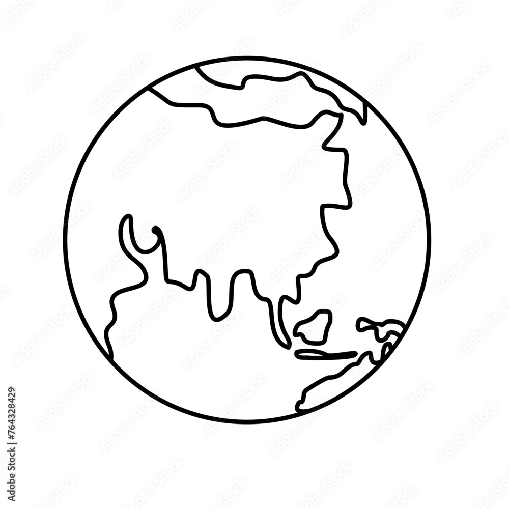 Outline Earth Globe Flat Vector Outline Earth Globe Flat Vector