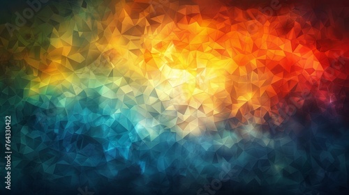 A colorful abstract background with triangles and squares, AI photo