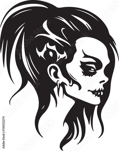 Rock Punk Woman Vector