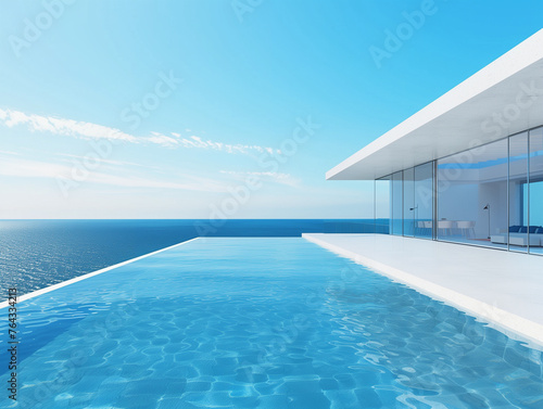A modern luxury home s infinity pool merges seamlessly with the azure sea