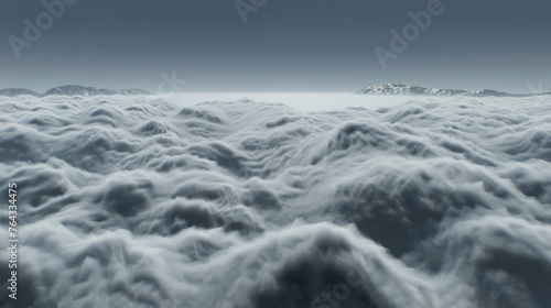 a view of a very large amount of clouds in the sky with a mountain in the distance in the distance.