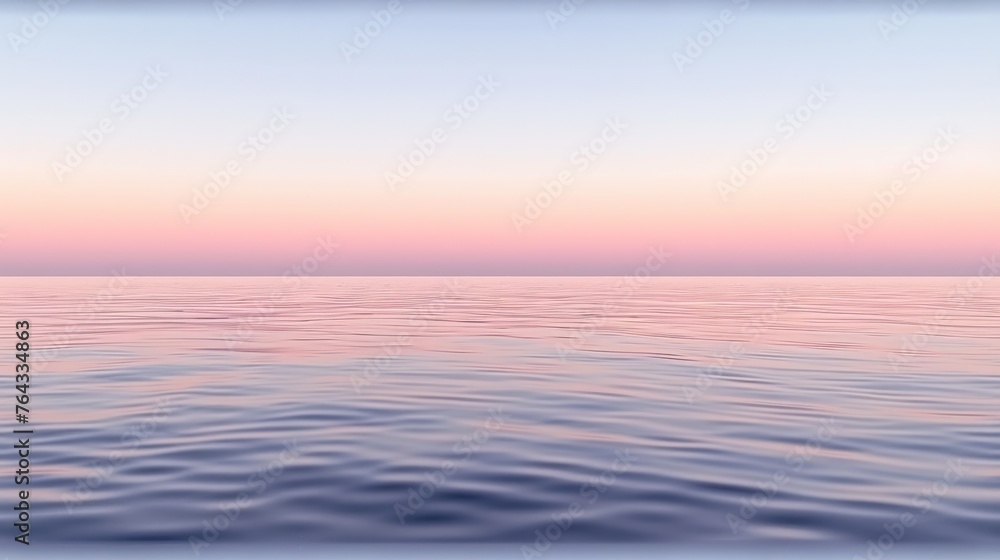 a blurry photo of a body of water with a pink and blue sky in the background and the ocean in the foreground.
