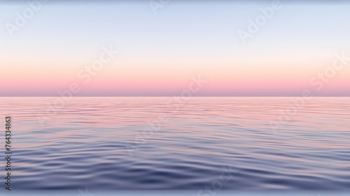 a blurry photo of a body of water with a pink and blue sky in the background and the ocean in the foreground. © Olga