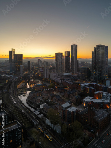 Sunrise over the Deansgate Square and Castlefield Basin, Manchester, UK  © jmh-photography