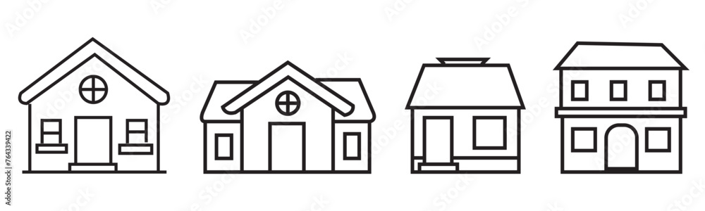 house icons set. home icon collection. home and house line icon set. vector housing and apartment concept.