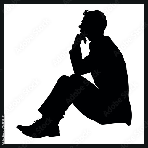 Contemplative Businessman Silhouette