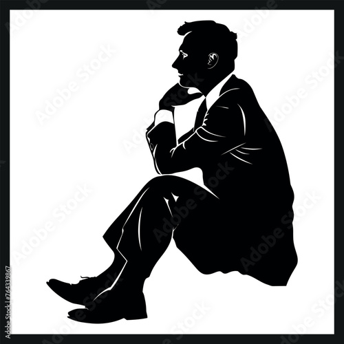 Contemplative Businessman Silhouette