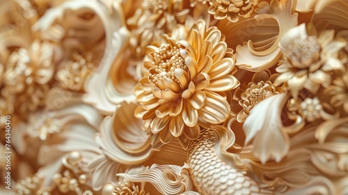 Exquisite Golden Floral Sculptures Showcasing Masterful Craftsmanship and Opulent Luxury
