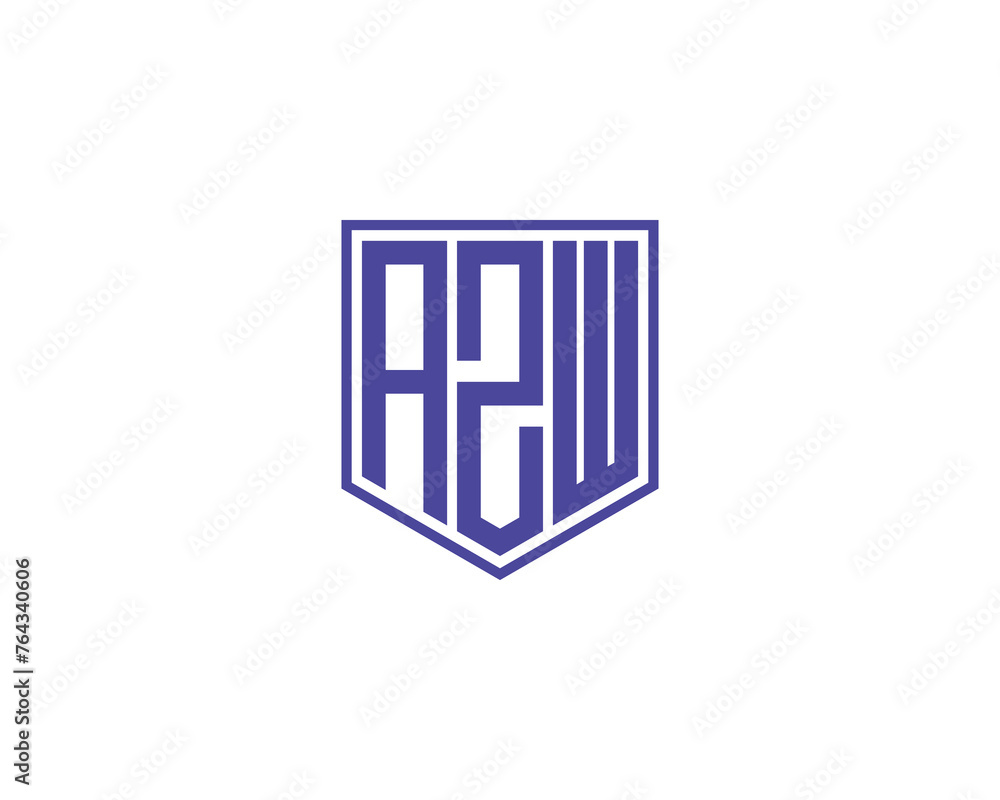 AZW logo design vector template