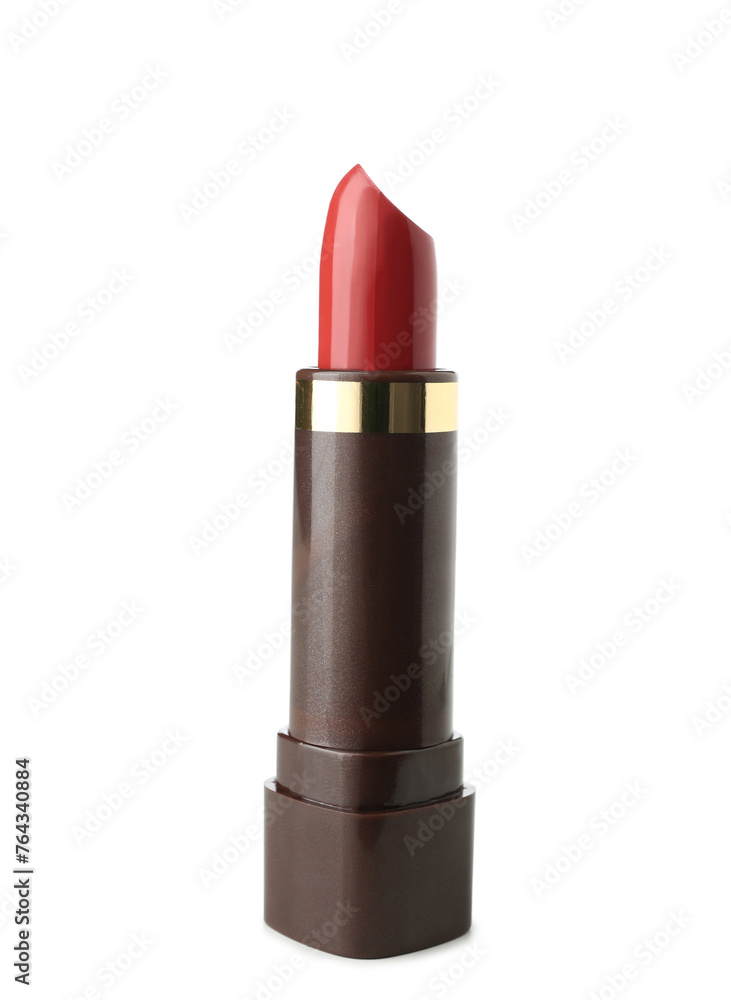 Beautiful red lipstick on white background Beautiful red lipstick on white background