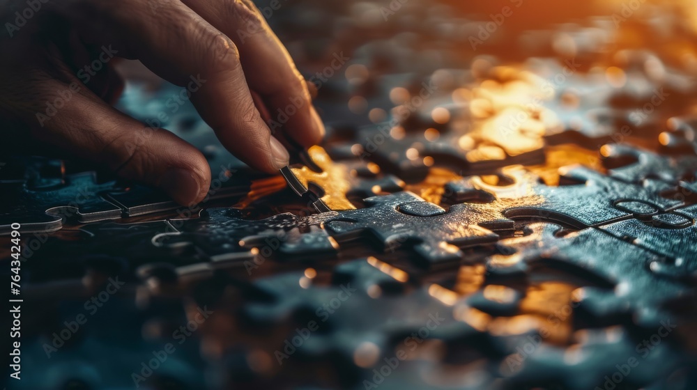 a man makes a picture while playing puzzles a man makes a picture while playing puzzles