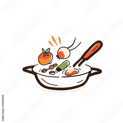 Pan in cartoon, doodle style. Image for t-shirt, web, mobile apps and ui. Isolated 2d vector illustration in logo, icon, sketch style, Eps 10. AI Generative