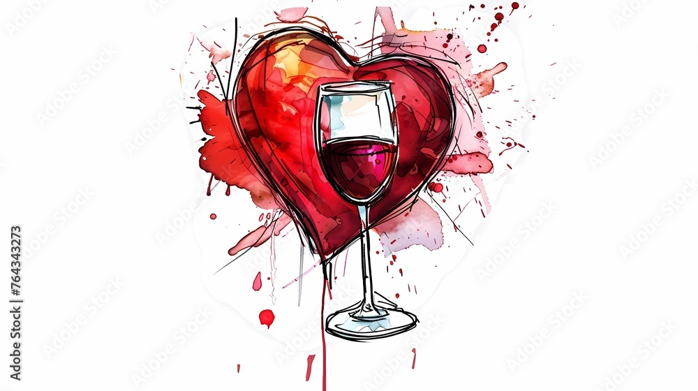 Fototapeta premium a bottle of wine and a glass of wine, an image for a winery, wine plantations vines