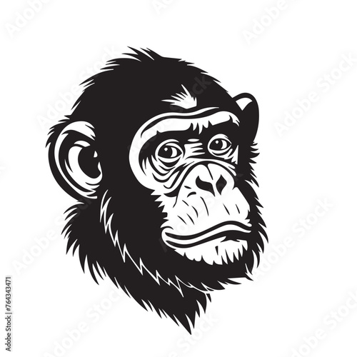 Monkey in cartoon, doodle style . Image for t-shirt, web, mobile apps and ui. Isolated 2d vector illustration in logo, icon, sketch style, Eps 10, black and white. AI Generative © Anton