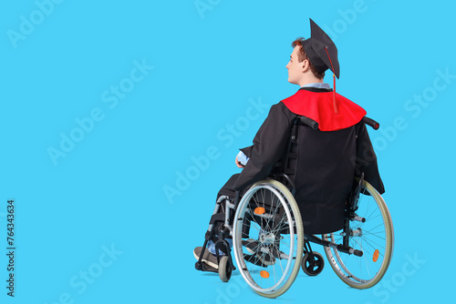 Male graduate in wheelchair...