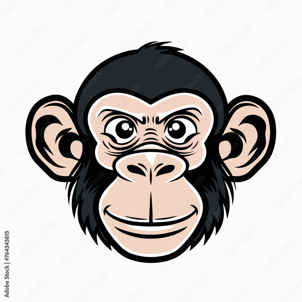 Obraz premium Monkey in cartoon, doodle style. Image for t-shirt, web, mobile apps and ui. Isolated 2d vector illustration in logo, icon, sketch style, Eps 10. AI Generative