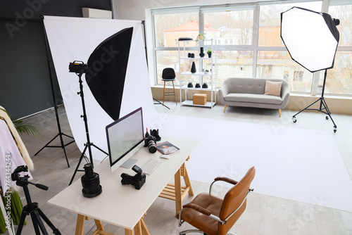 Interior of modern studio w...