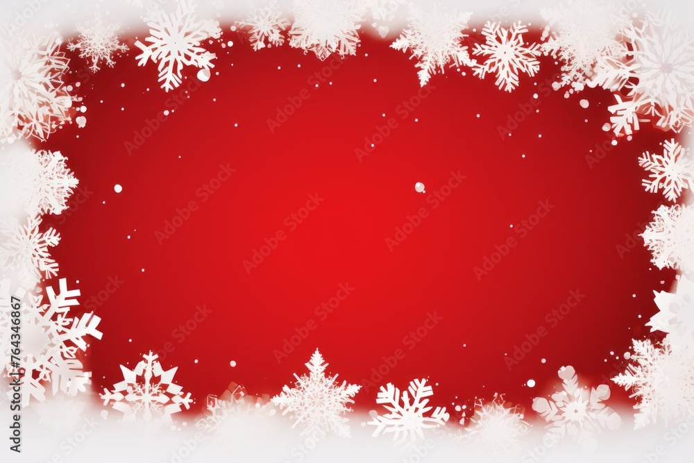 Festive christmas background with red and white colors and snowflakes