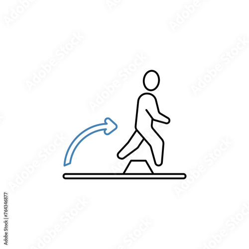 step over concept line icon. Simple element illustration. step over concept outline symbol design.
