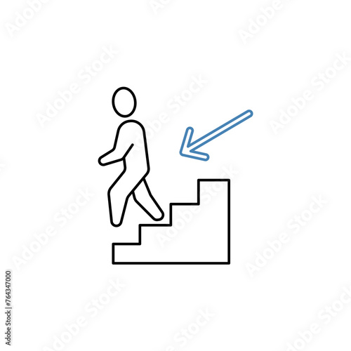downstairs concept line icon. Simple element illustration. downstairs concept outline symbol design.