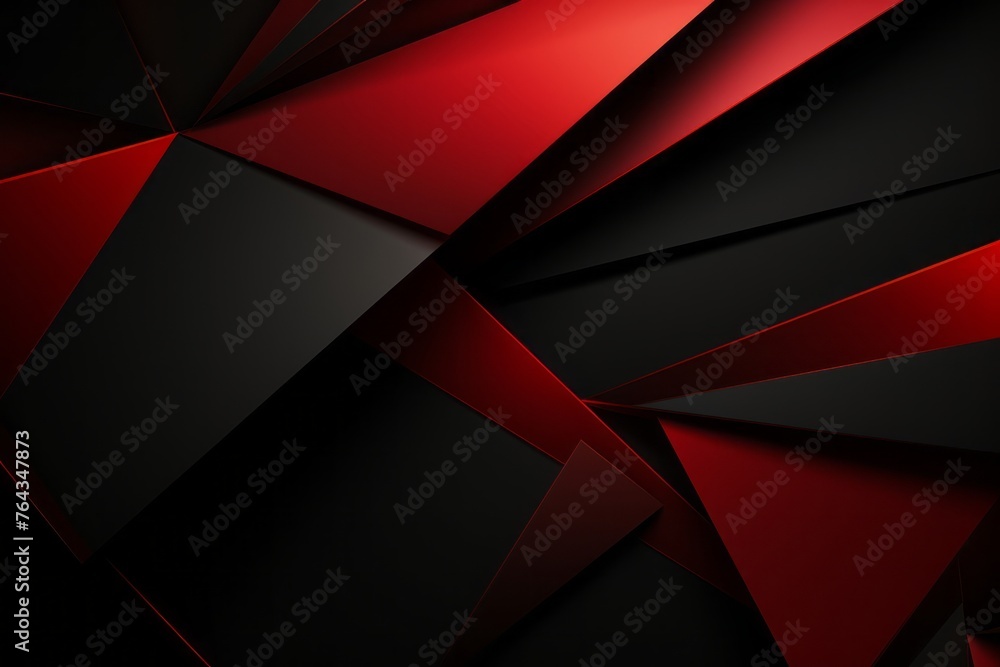 A dramatic red and black background with sharp angles - obrazy, fototapety, plakaty 