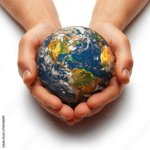 Planet Earth in human hands