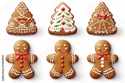 Christmas cookie clip art featuring gingerbread men