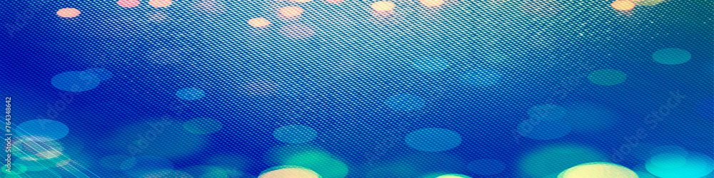 Fototapeta premium Blue bokeh background banner, for Party, greetings, poster, ad, events, and various design works