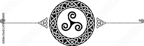 Elegant Celtic Symbols Header - Spiral, Triquetra, Knot Ring, Triskelion