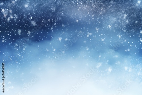 Snowy winter sky background with snowflakes gently falling © KerXing