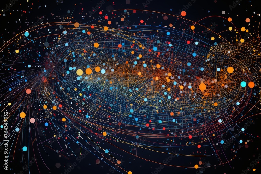 Fototapeta premium A close-up of a neural network's algorithmic calculations