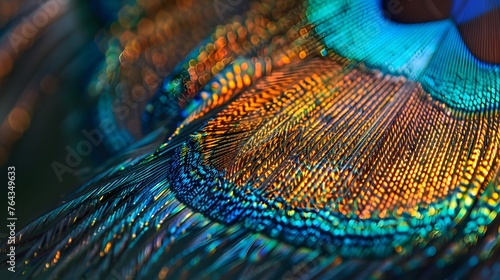 a peacock feather macro photo  © Ziyan