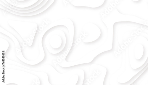 Papercut multi layers 3D white color texture vector background. Abstract topography concept design illustration for website template. Smooth origami art shape paper cut