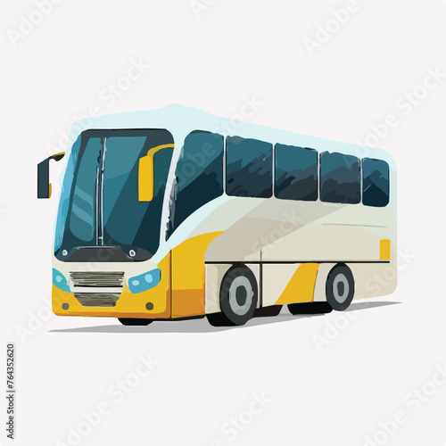 Small bus for urban and suburban for travel. Car fl