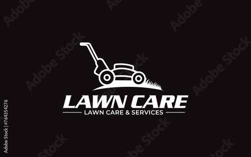 Illustration vector graphic of lawn care, landscape services, grass care concept logo design template