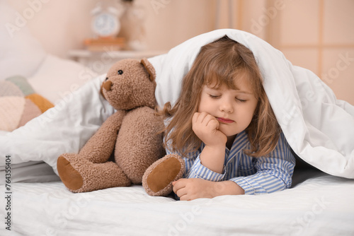 Adorable little girl with t...