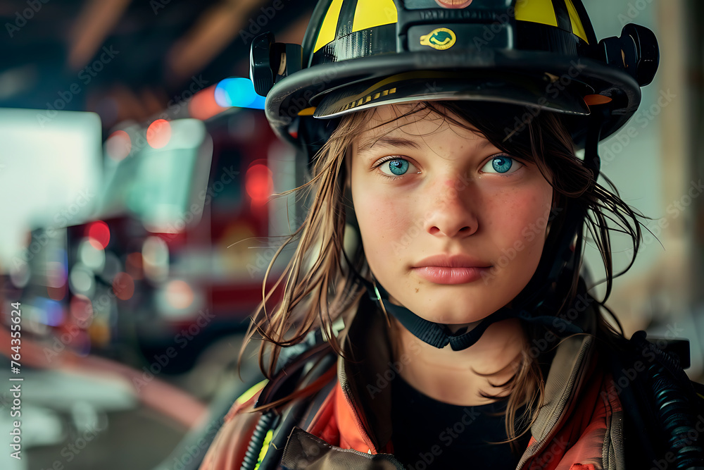 Young female firefighter Young female firefighter