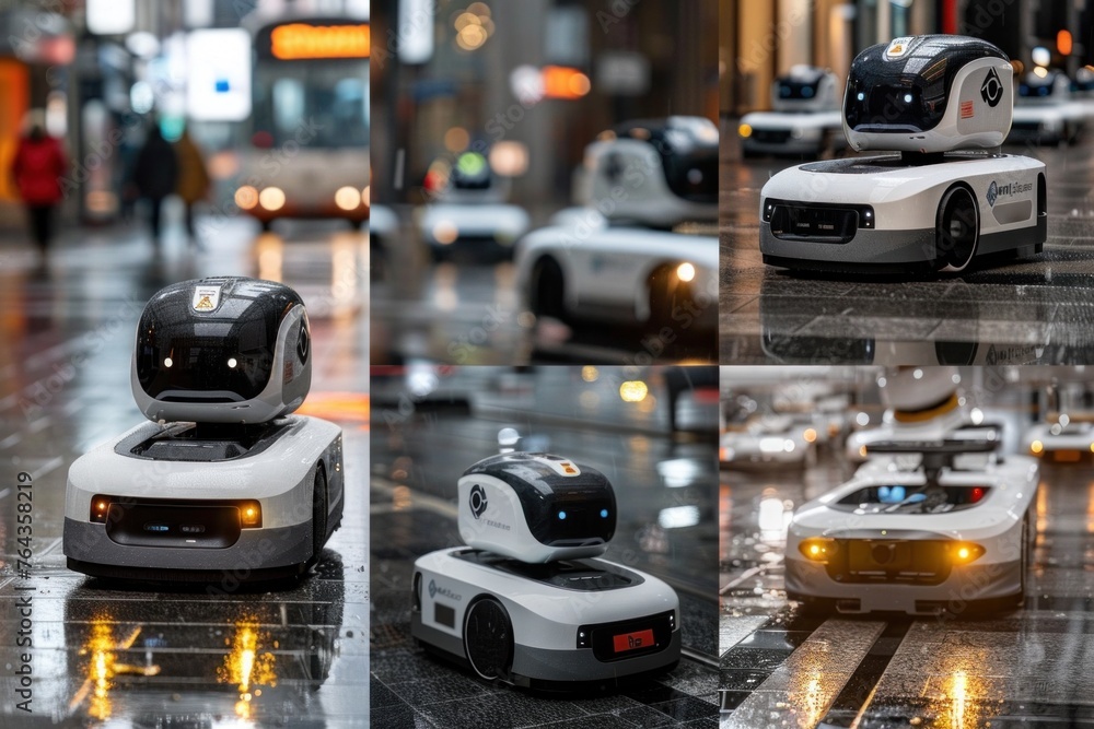 Versatile and neat: a collage of delivery robots in action