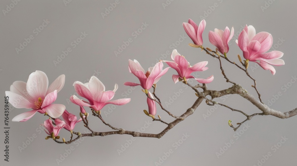 Elegant magnolia branch in bloom