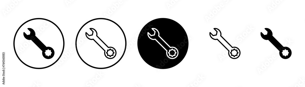 wrench icon vector isolated on white background. Wrench vector icon. Spanner symbol - obrazy, fototapety, plakaty 